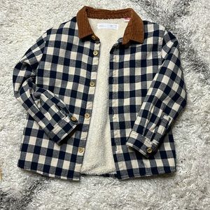 ZARA baby girl size 4/5 plaid farm jacket